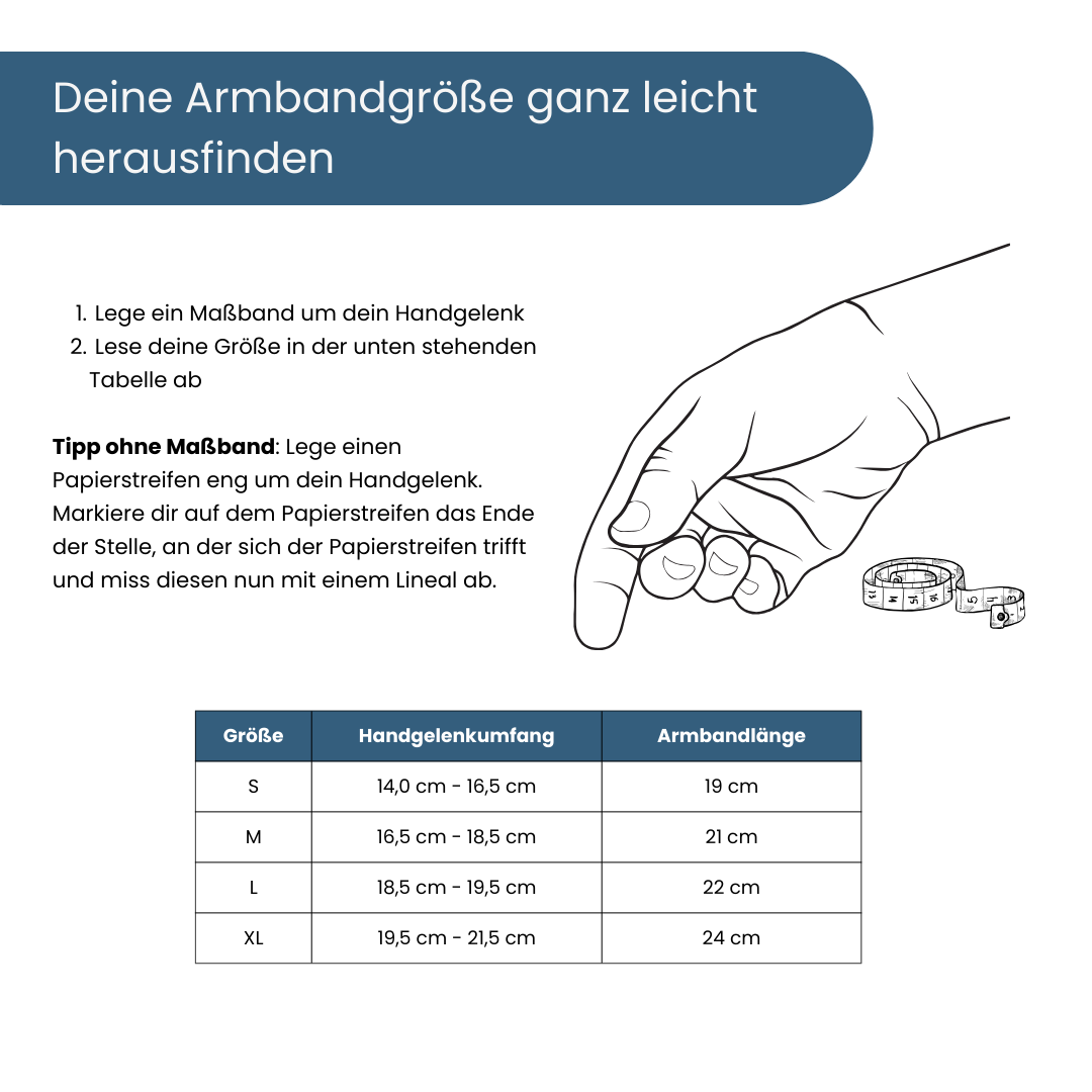 Armbandgröße bestimmen - Handgelenk messen